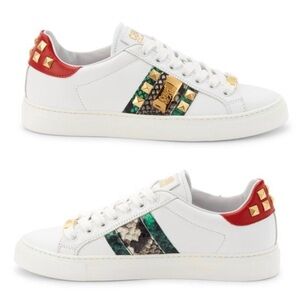 CAVALLI CLASS BY ROBERTO CAVALLI Studded
Leather Sneakers Size IT 39